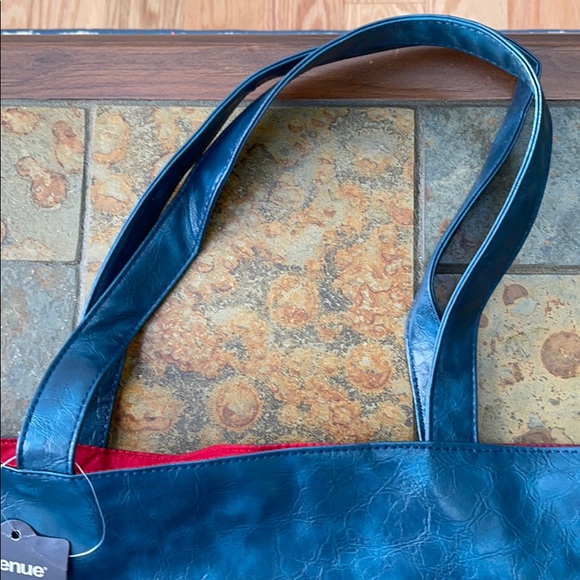 Avenue Blue Vegan Leather Tote NWT - Picture 2 of 5